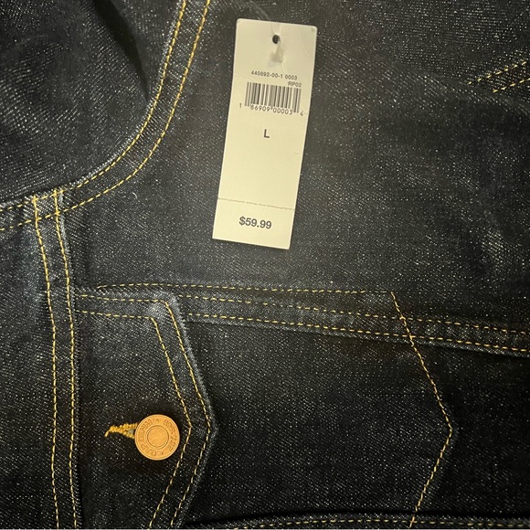 GAP Icon Denim Jacket Dark Indigo Large NWT - Picture 5 of 6